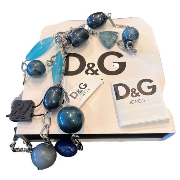 D&G Jewels Blue and Silver Necklace - Picture 1 of 5